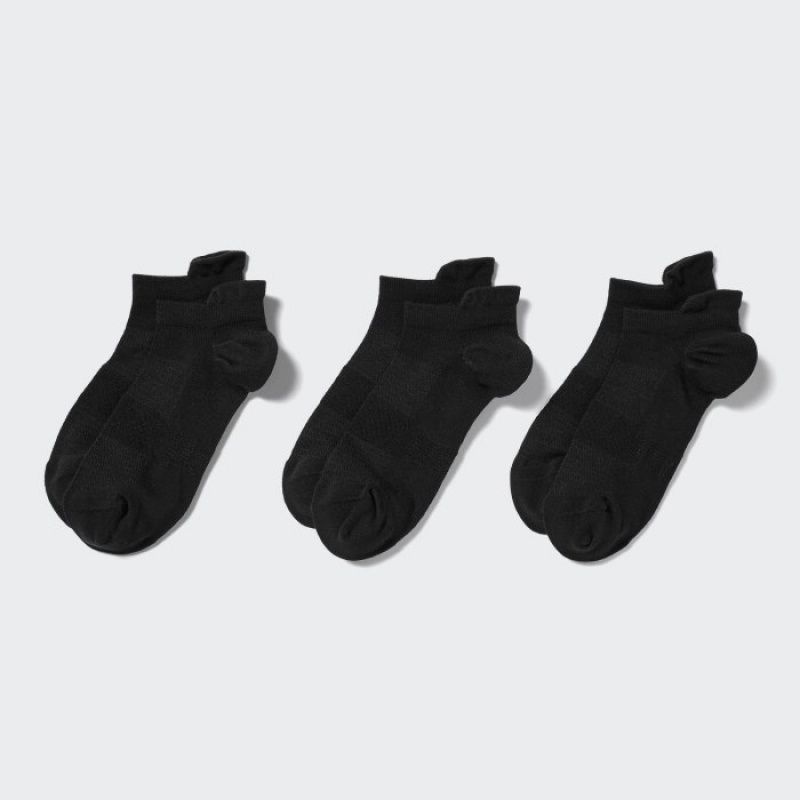 Chaussette Uniqlo Sport Short (3 Pairs) Femme Noir | 7547083