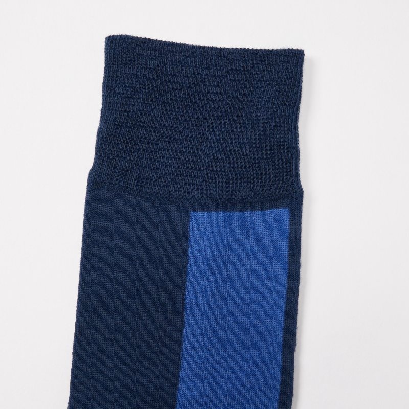 Chaussette Uniqlo Striped Homme Bleu | 4346210