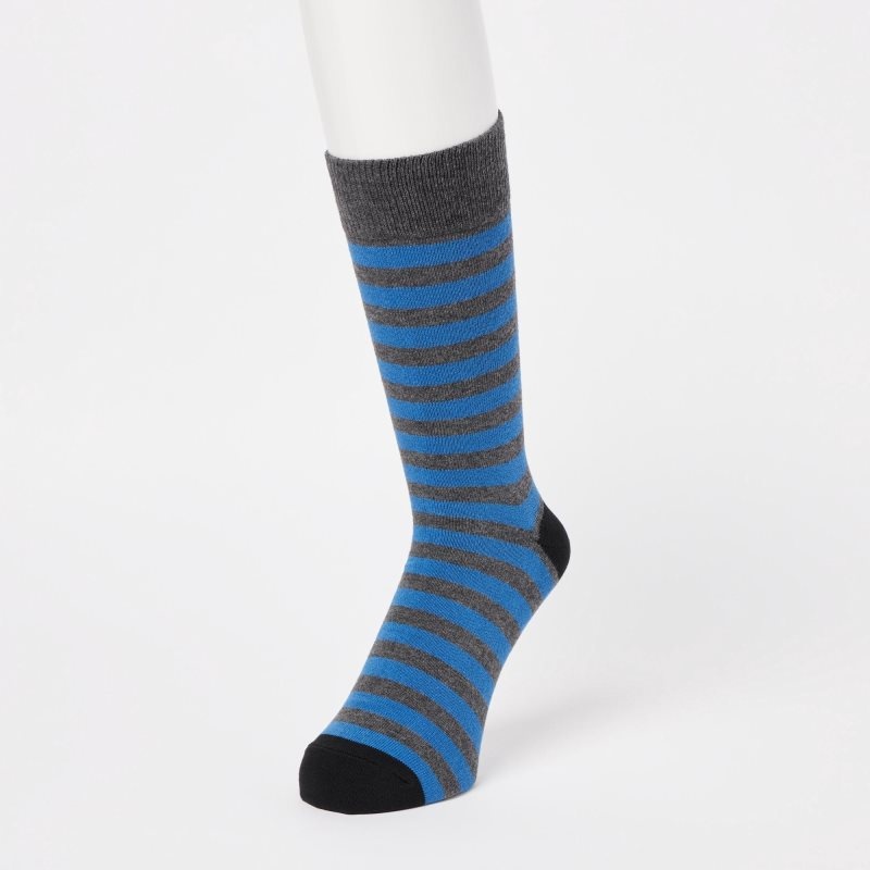 Chaussette Uniqlo Striped Homme Grise | 481044