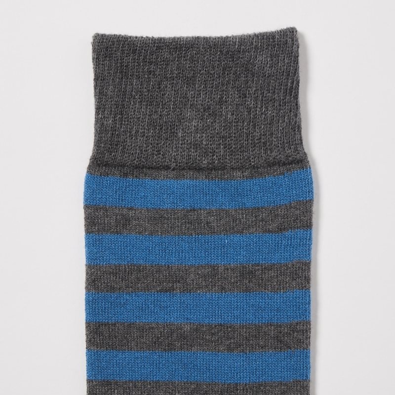 Chaussette Uniqlo Striped Homme Grise | 481044