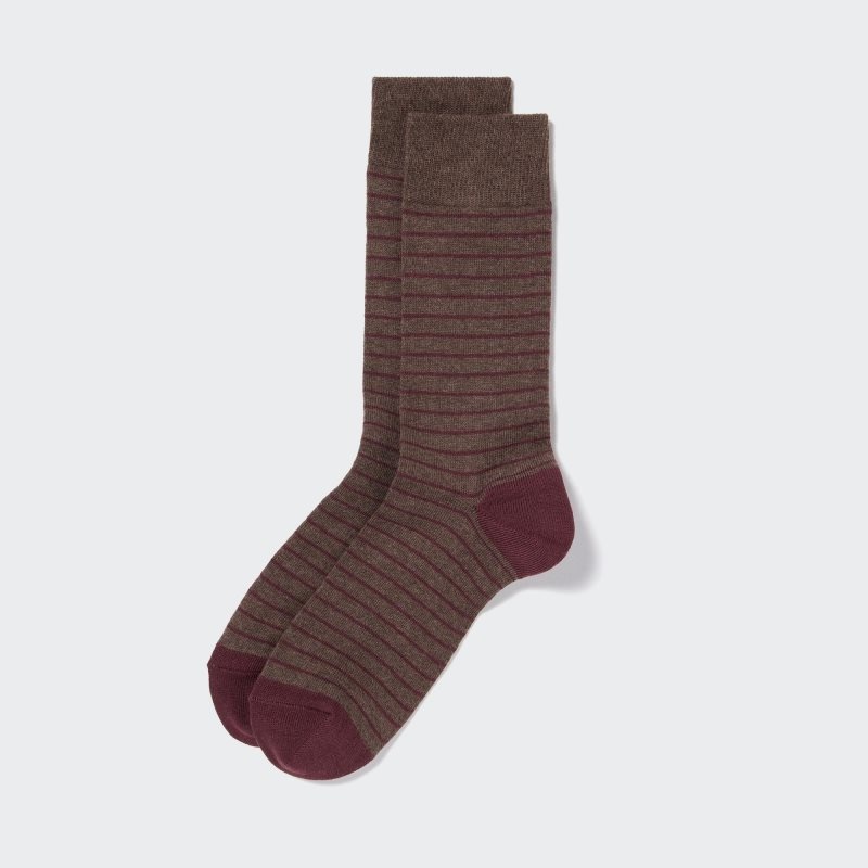 Chaussette Uniqlo Striped Homme Marron | 6040564