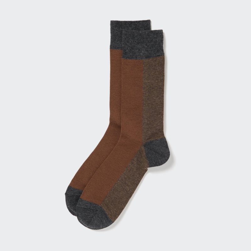 Chaussette Uniqlo Striped Homme Marron | 6916009