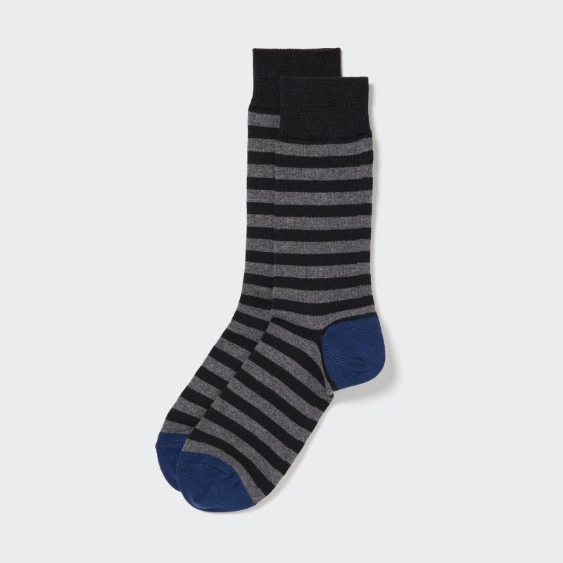 Chaussette Uniqlo Striped Homme Noir | 540284