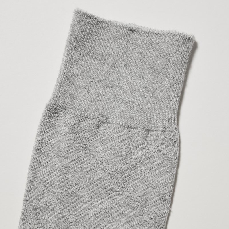 Chaussette Uniqlo Supima Cotton Links Checked Homme Grise | 8659683