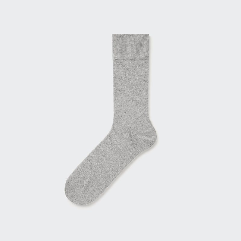 Chaussette Uniqlo Supima Cotton Links Checked Homme Grise | 8659683