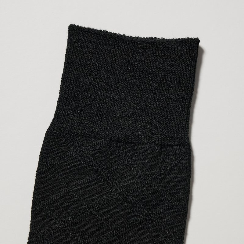 Chaussette Uniqlo Supima Cotton Links Checked Homme Noir | 4200676