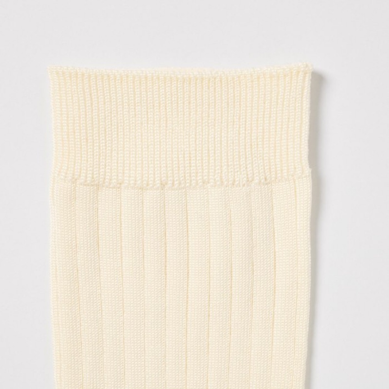 Chaussette Uniqlo Wide Ribbed (3 Pairs) Femme Blanche | 1731781