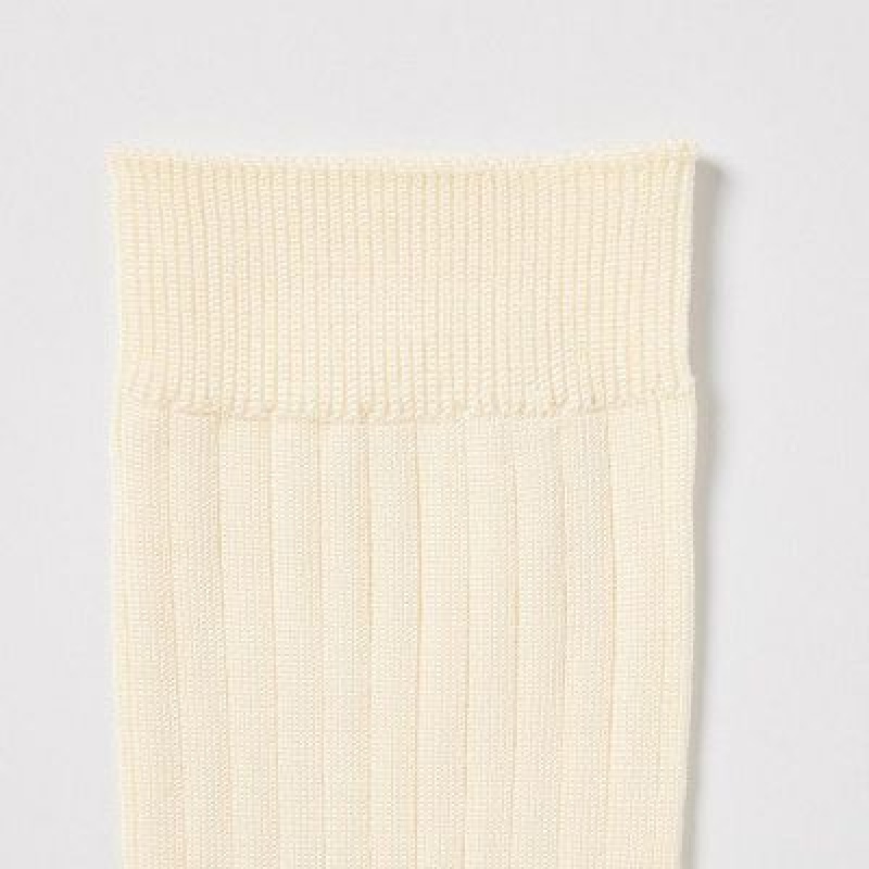Chaussette Uniqlo Wide Ribbed (3 Pairs) Femme Blanche | 2335951
