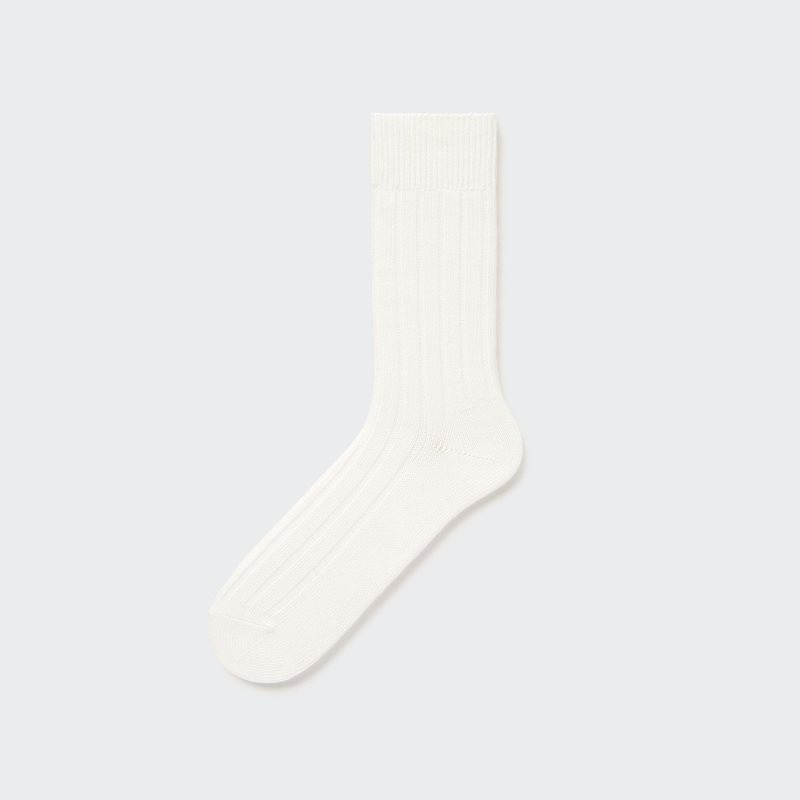 Chaussette Uniqlo Wide-ribbed Homme Blanche | 1594653
