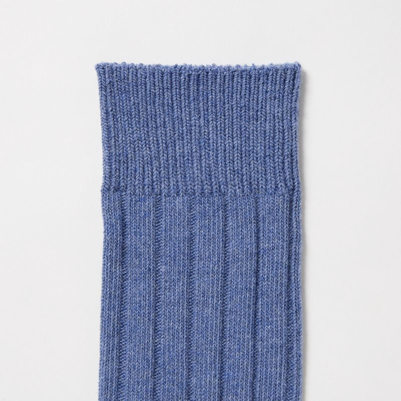 Chaussette Uniqlo Wide-ribbed Homme Bleu | 3820347