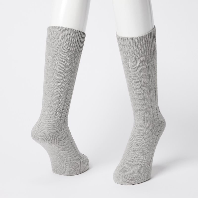 Chaussette Uniqlo Wide-ribbed Homme Grise | 541267