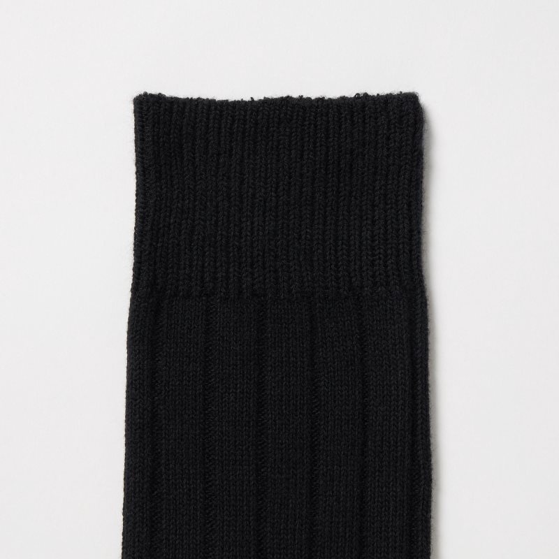 Chaussette Uniqlo Wide-ribbed Homme Noir | 7883204