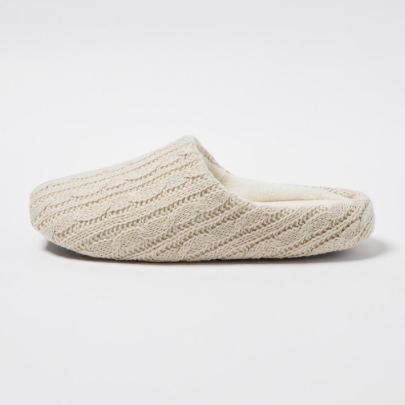 Chausson Uniqlo Cable Knit Femme Blanche | 1740967