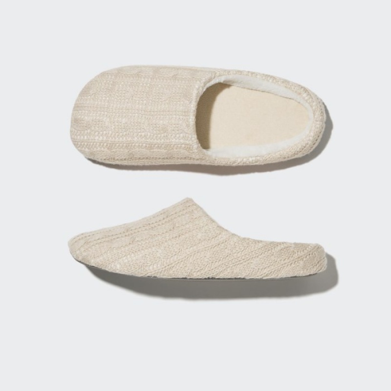 Chausson Uniqlo Cable Knit Femme Blanche | 1740967