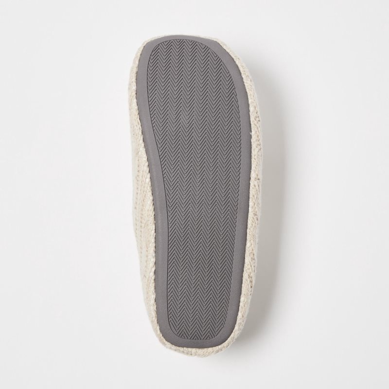Chausson Uniqlo Cable Knit Rubber Sole Homme Beige | 9461653