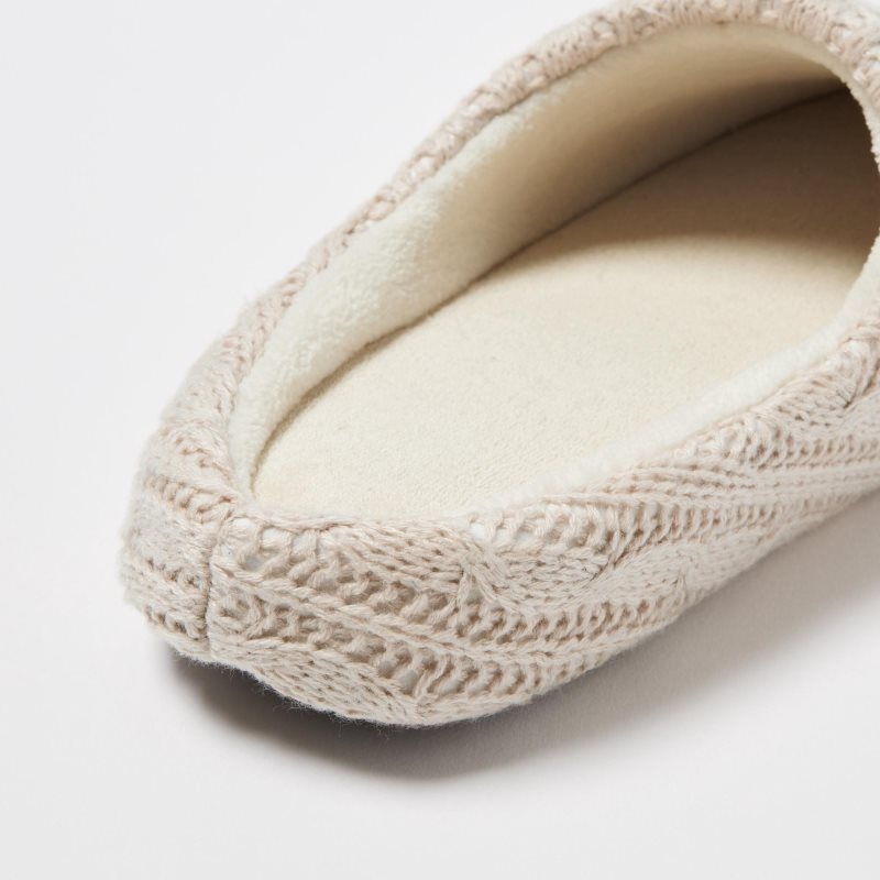 Chausson Uniqlo Cable Knit Rubber Sole Homme Beige | 9461653
