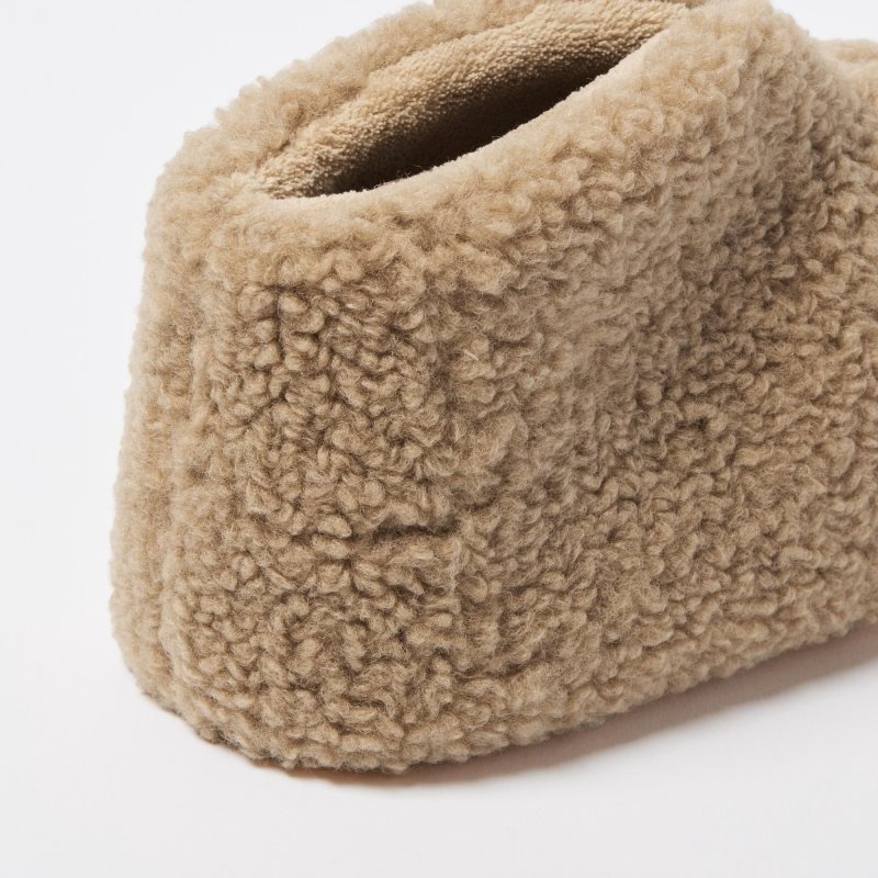 Chausson Uniqlo Fleece Room Faux Shearling Fleece Homme Beige | 2307176