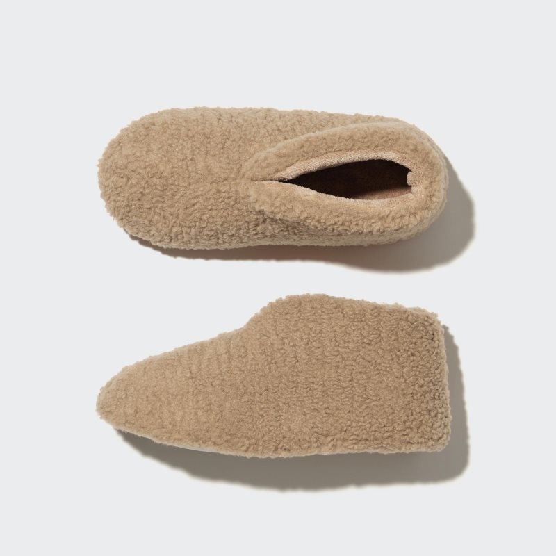 Chausson Uniqlo Fleece Room Faux Shearling Fleece Homme Beige | 2307176