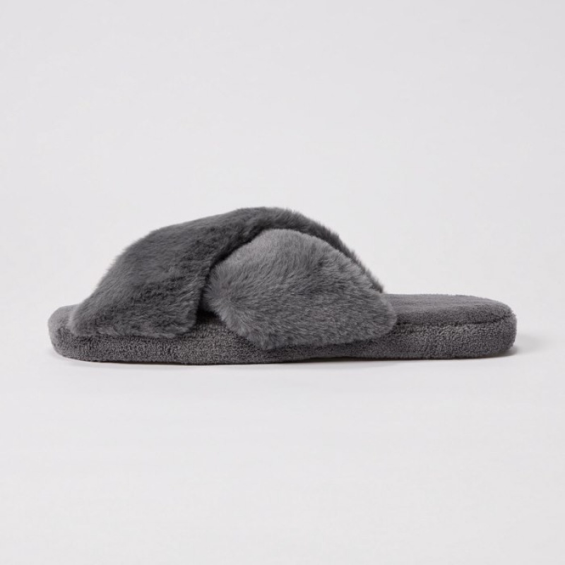 Chausson Uniqlo Fleece Room Femme Grise | 4861206