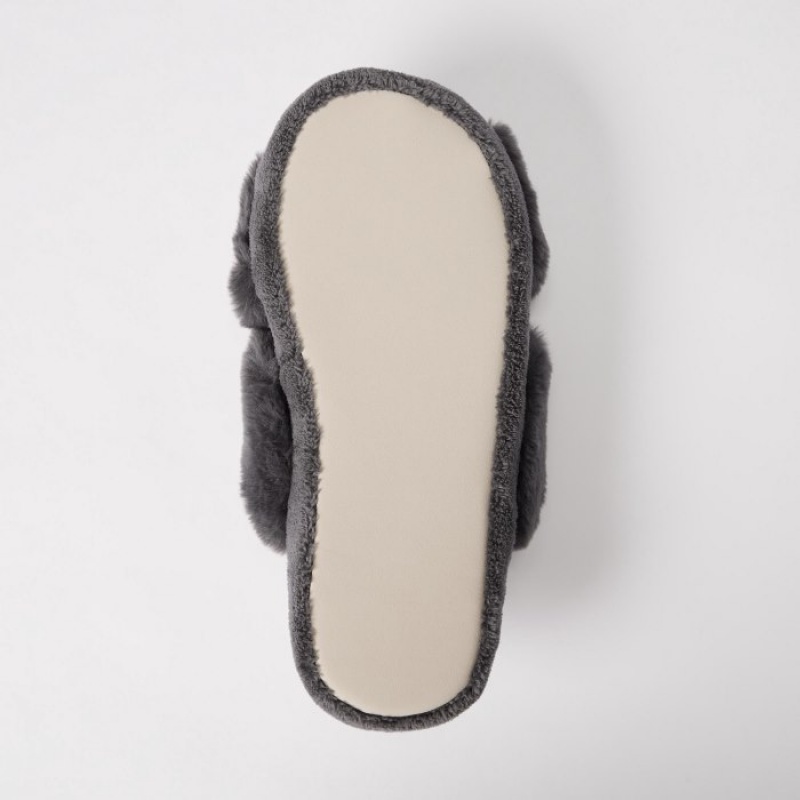Chausson Uniqlo Fleece Room Femme Grise | 4861206