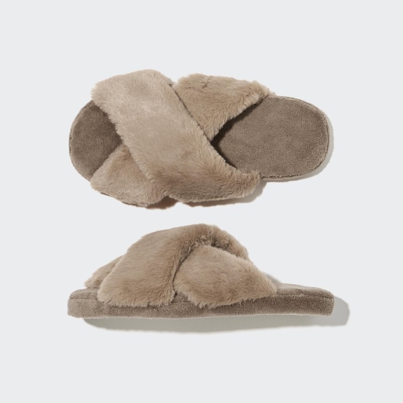 Chausson Uniqlo Fleece Room Furry Fleece Homme Marron | 6873700
