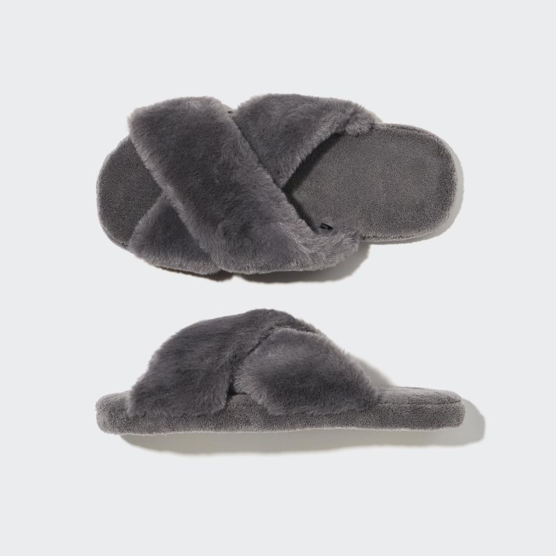 Chausson Uniqlo Fleece Room Furry Fleece Homme Grise | 5923944