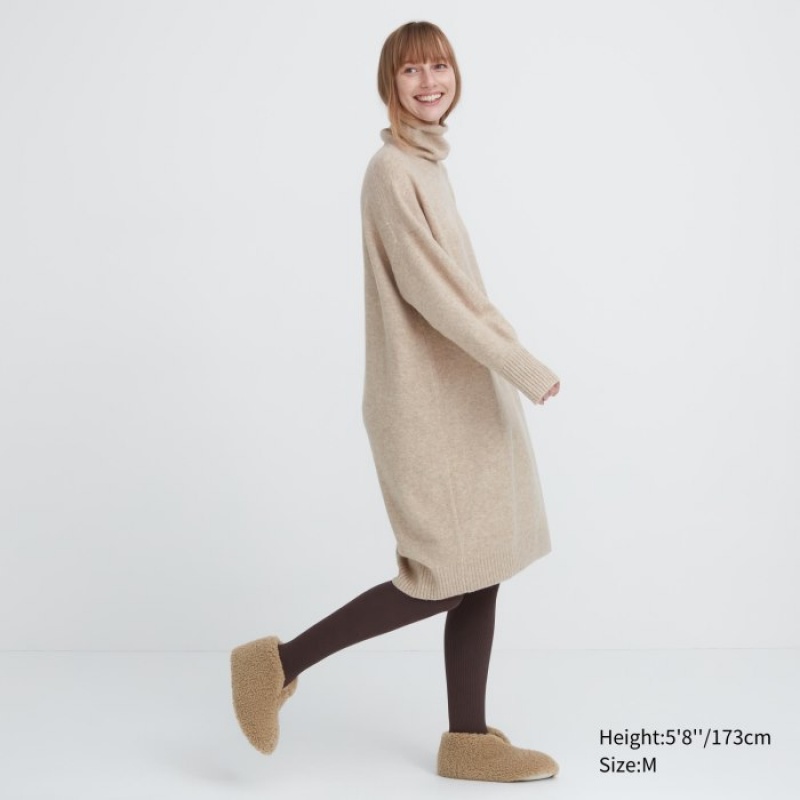 Chausson Uniqlo Fleece Room Shoes Faux Shearling Fleece Femme Beige | 8654139