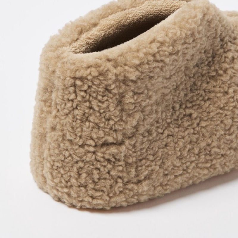 Chausson Uniqlo Fleece Room Shoes Faux Shearling Fleece Femme Beige | 8654139