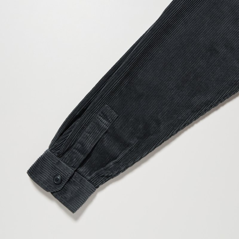 Chemises Uniqlo Corduroy Work Long-sleeve Homme Bleu Marine | 5788564