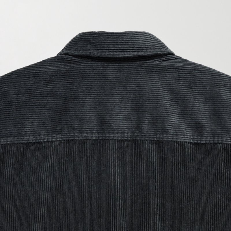 Chemises Uniqlo Corduroy Work Long-sleeve Homme Bleu Marine | 5788564