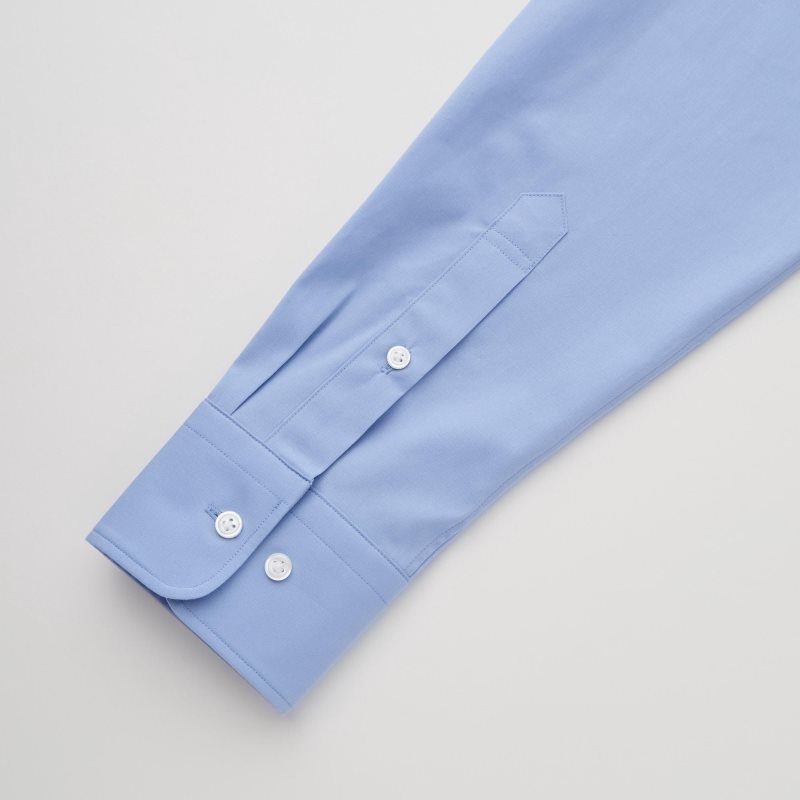 Chemises Uniqlo Easy Care Stretch Slim Fit Long-sleeve Homme Bleu | 3630787