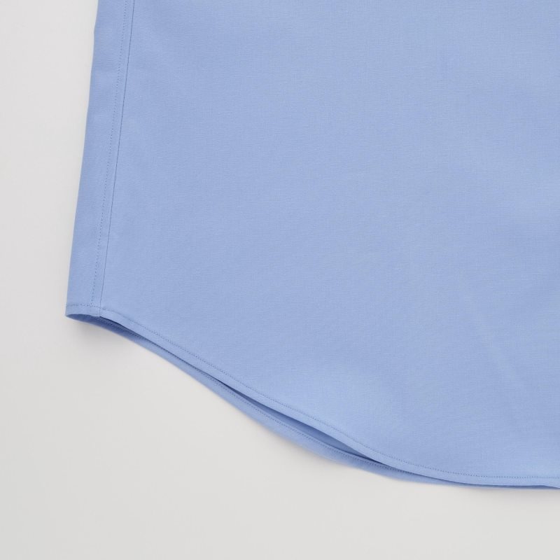 Chemises Uniqlo Easy Care Stretch Slim Fit Long-sleeve Homme Bleu | 3630787