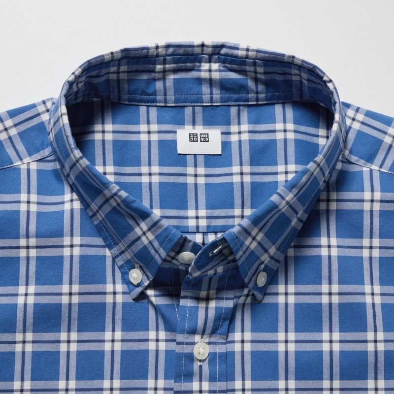 Chemises Uniqlo Extra Fine Cotton Broadcloth Long-sleeve Homme Bleu | 3973005