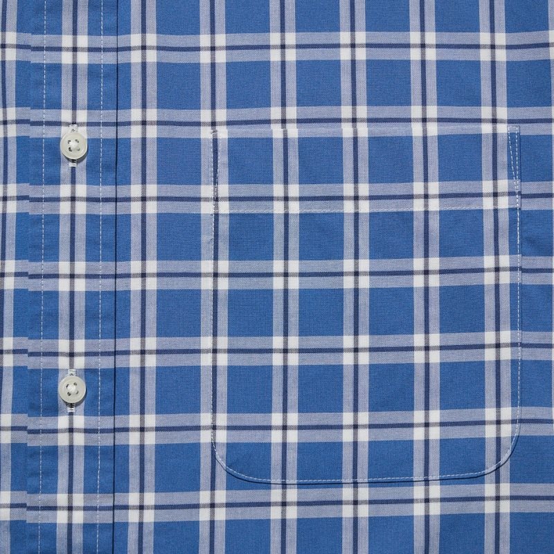 Chemises Uniqlo Extra Fine Cotton Broadcloth Long-sleeve Homme Bleu | 3973005