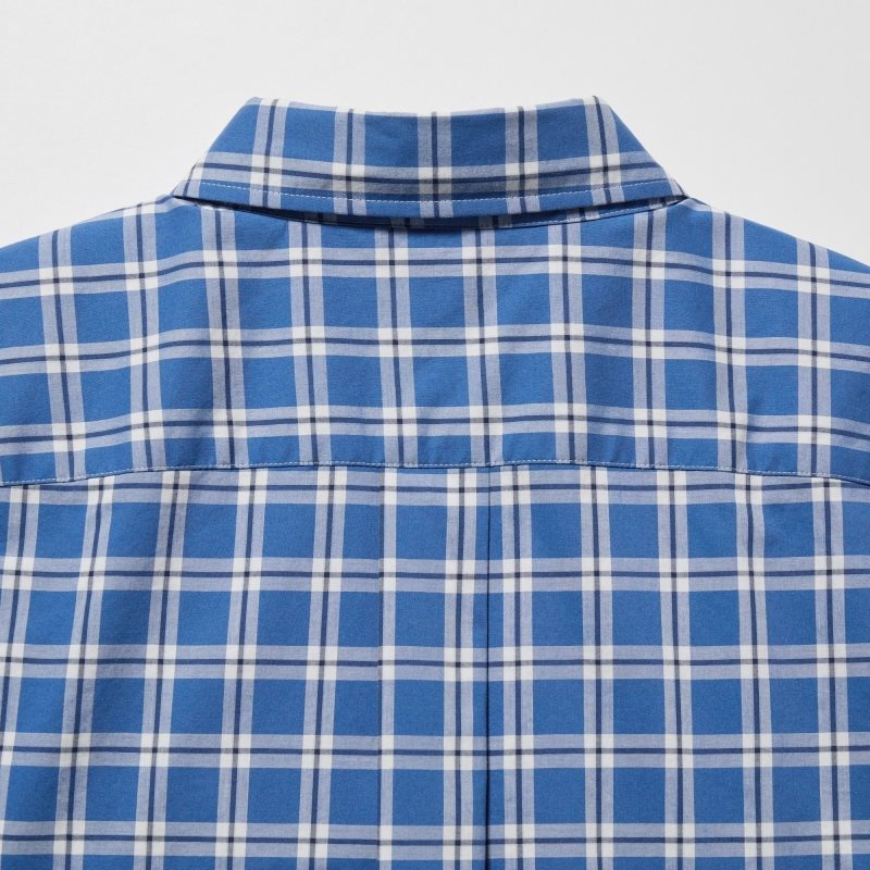 Chemises Uniqlo Extra Fine Cotton Broadcloth Long-sleeve Homme Bleu | 3973005