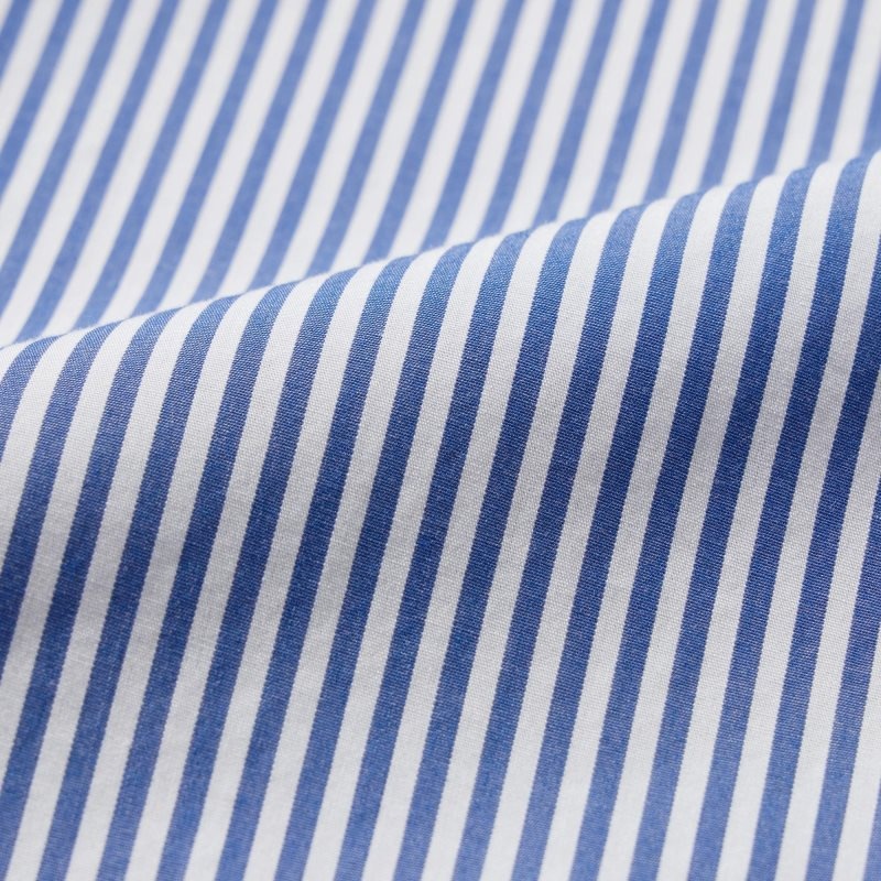 Chemises Uniqlo Extra Fine Cotton Broadcloth Striped Long-sleeve Homme Bleu | 1285493