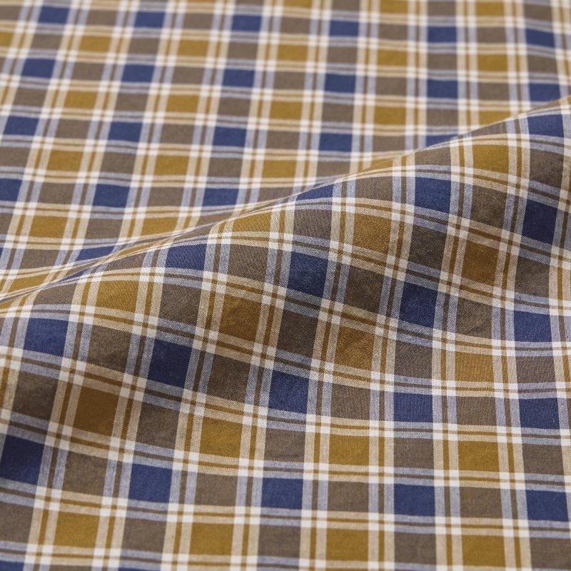 Chemises Uniqlo Extra Fine Cotton Broadcloth Checked Long-sleeve Homme Jaune | 8133829