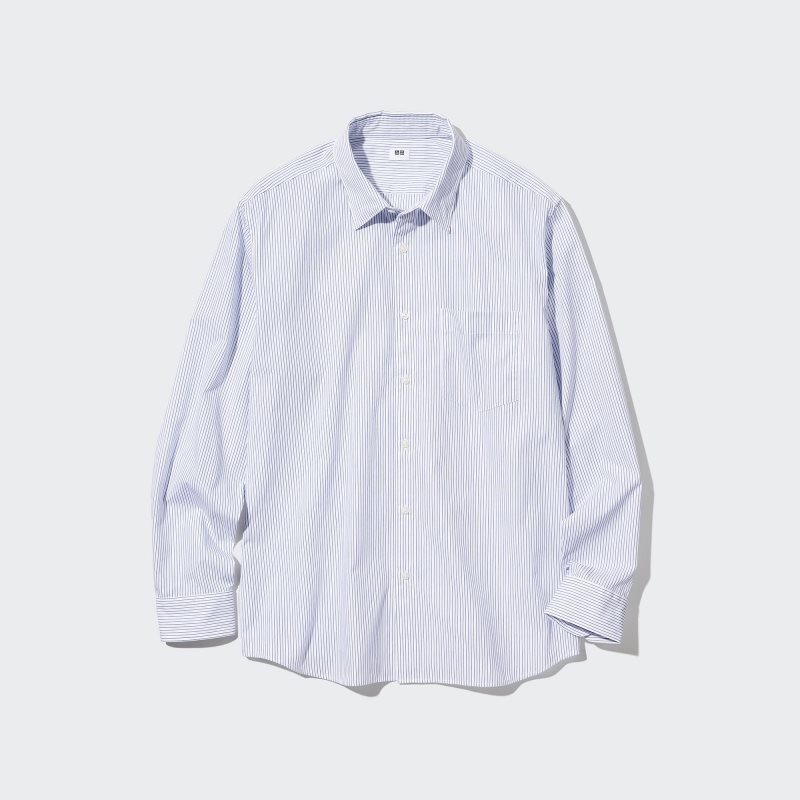 Chemises Uniqlo Extra Fine Cotton Broadcloth Long-sleeve Homme Blanche | 7175868