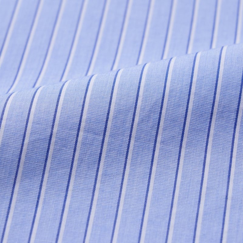 Chemises Uniqlo Extra Fine Cotton Broadcloth Striped Long-sleeve Homme Bleu | 5781818