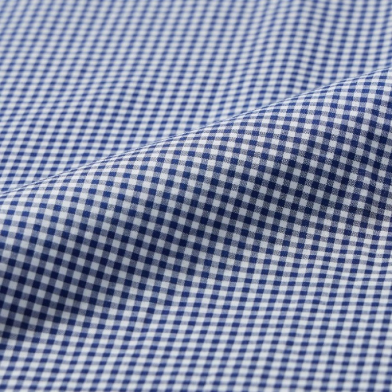 Chemises Uniqlo Extra Fine Cotton Broadcloth Checked Casual Femme Bleu | 1064491
