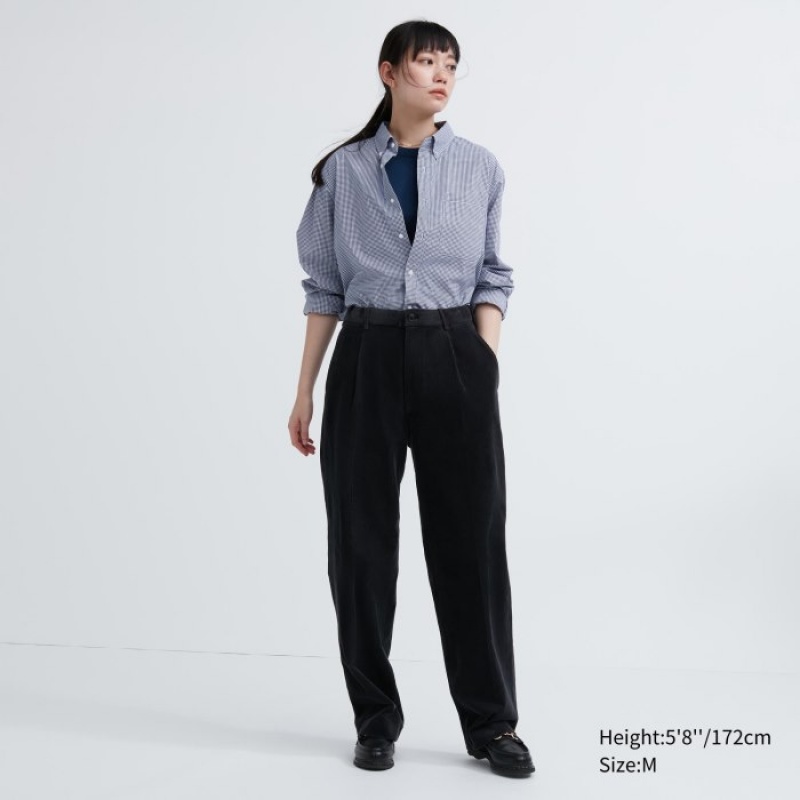 Chemises Uniqlo Extra Fine Cotton Broadcloth Checked Casual Femme Bleu | 1064491