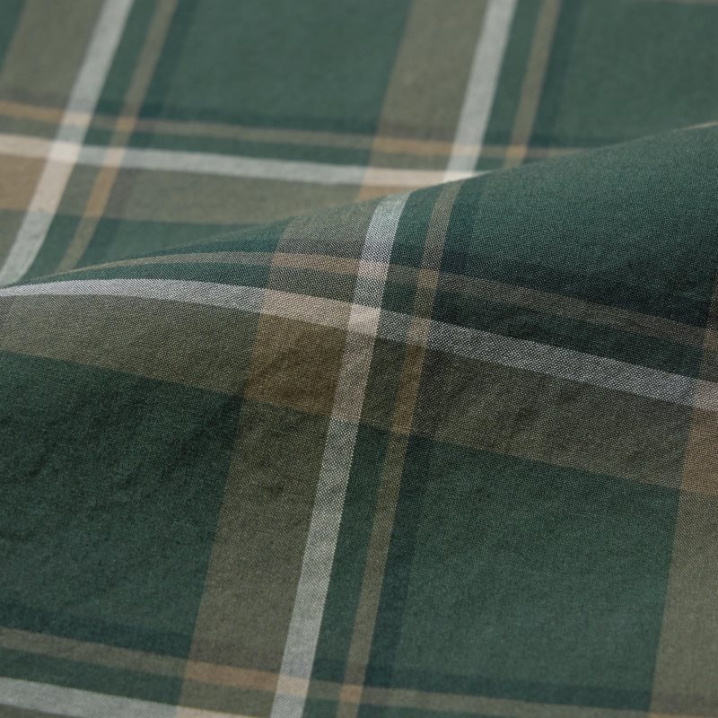 Chemises Uniqlo Extra Fine Cotton Broadcloth Checked Long-sleeve Homme Vert Olive | 6669856