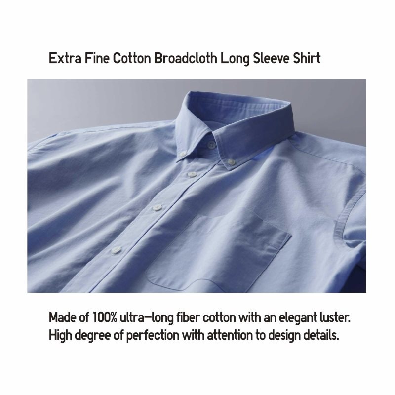 Chemises Uniqlo Extra Fine Cotton Broadcloth Checked Long-sleeve Homme Bleu Marine | 3842453