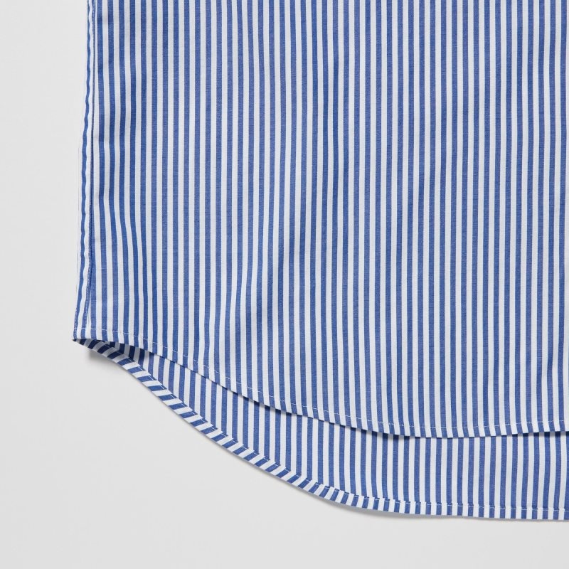 Chemises Uniqlo Extra Fine Cotton Broadcloth Striped Long-sleeve Homme Orange | 1950235