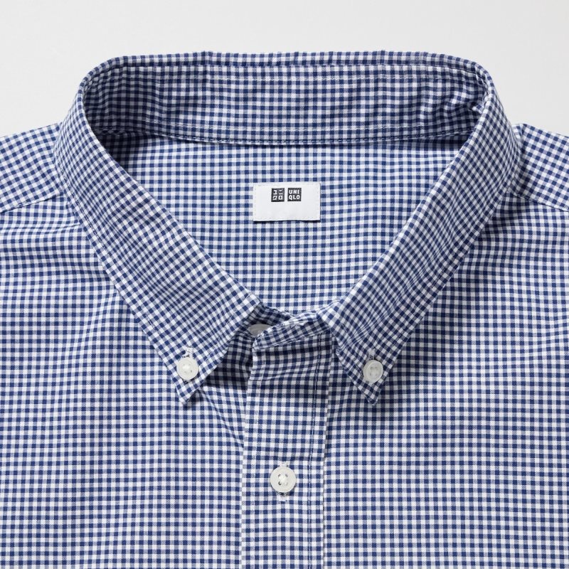Chemises Uniqlo Extra Fine Cotton Broadcloth Long-sleeve Homme Bleu | 3776407