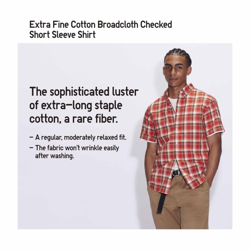 Chemises Uniqlo Extra Fine Cotton Short-sleeve Homme Vert | 7120572