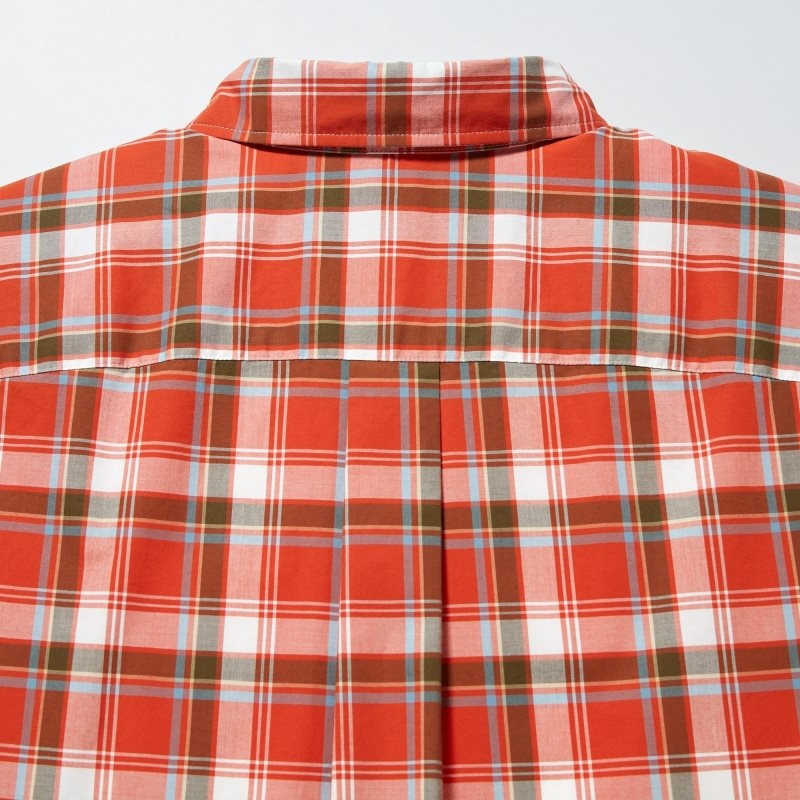 Chemises Uniqlo Extra Fine Cotton Short-sleeve Homme Orange | 7946984