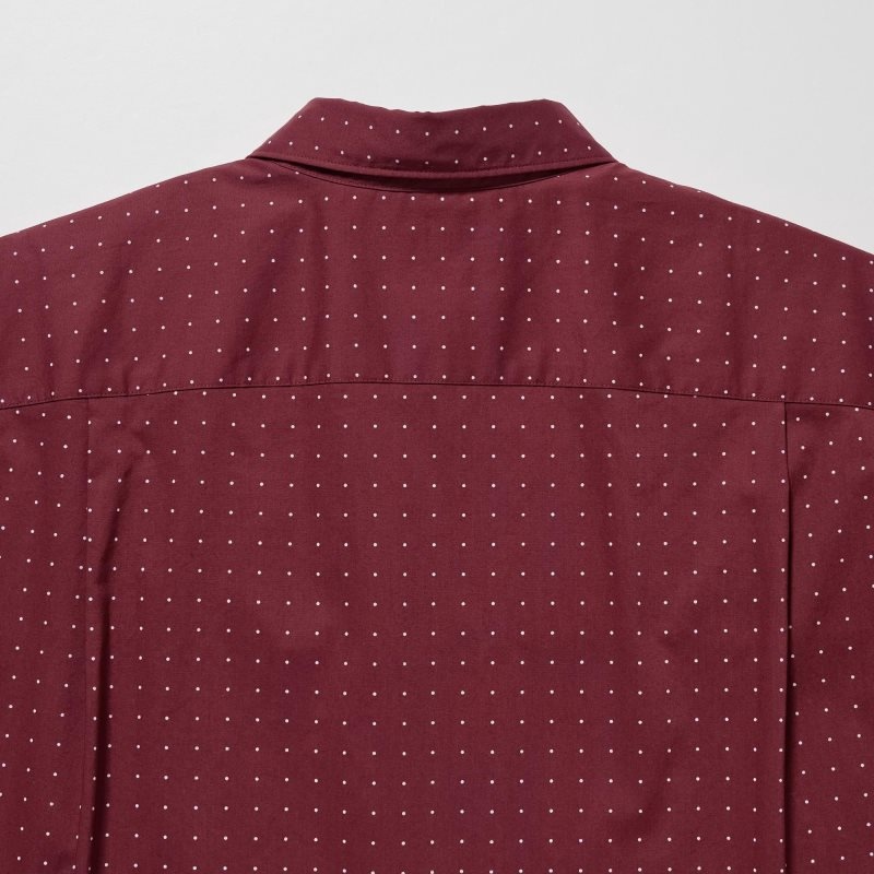 Chemises Uniqlo Extra Fine Cotton Short-sleeve Homme Bordeaux | 8767424