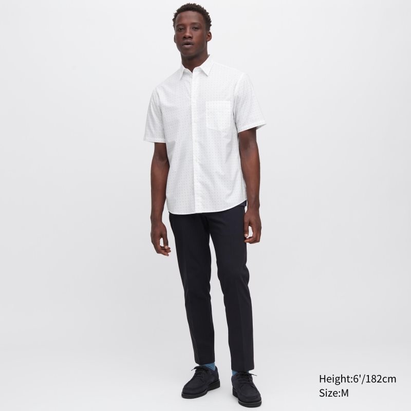 Chemises Uniqlo Extra Fine Cotton Short-sleeve Homme Blanche | 723622