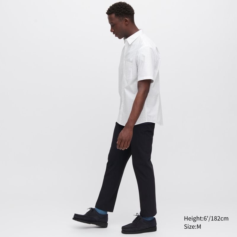 Chemises Uniqlo Extra Fine Cotton Short-sleeve Homme Blanche | 723622